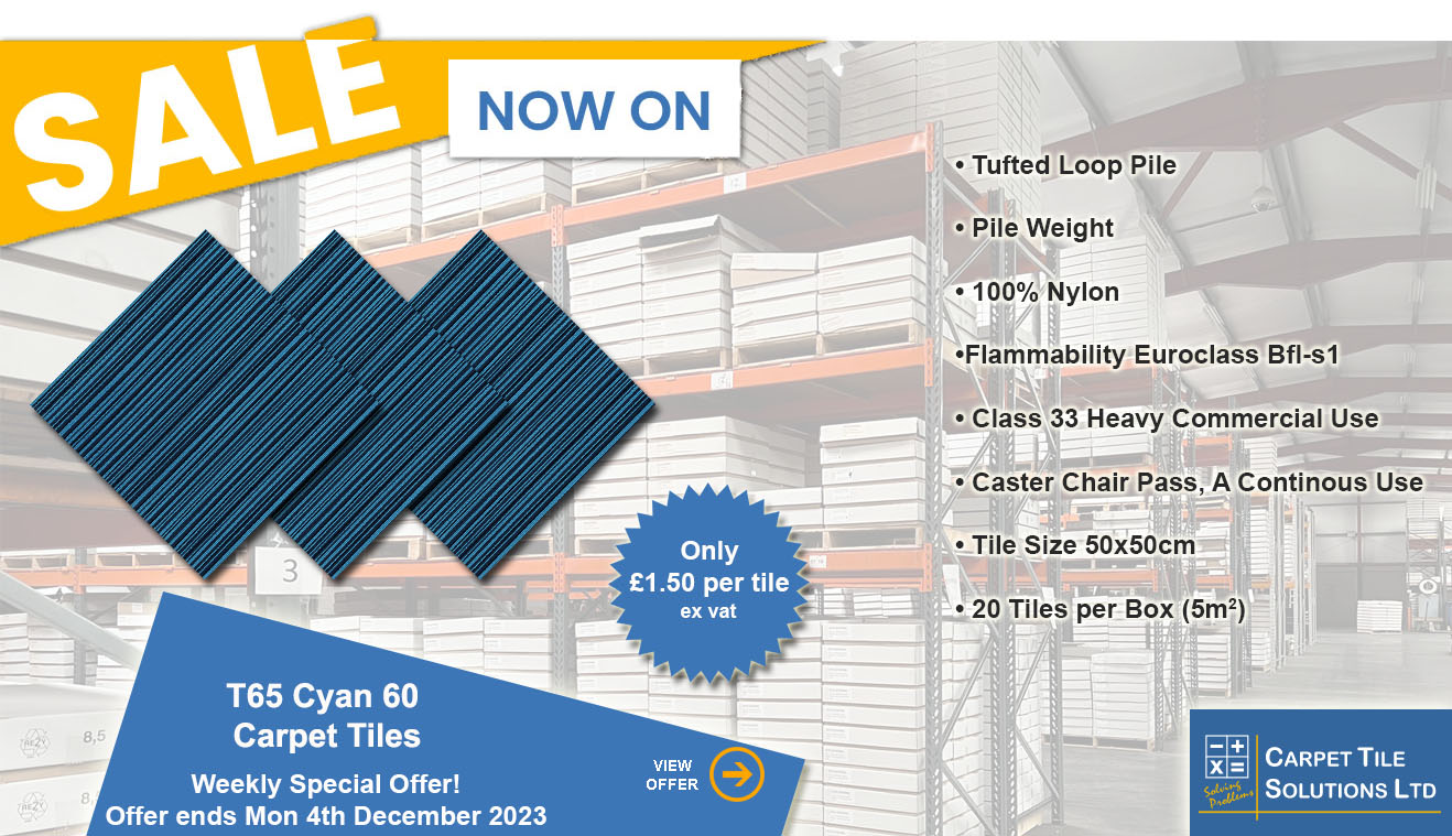 Sale On T65 Cyan 60 Carpet Tiles